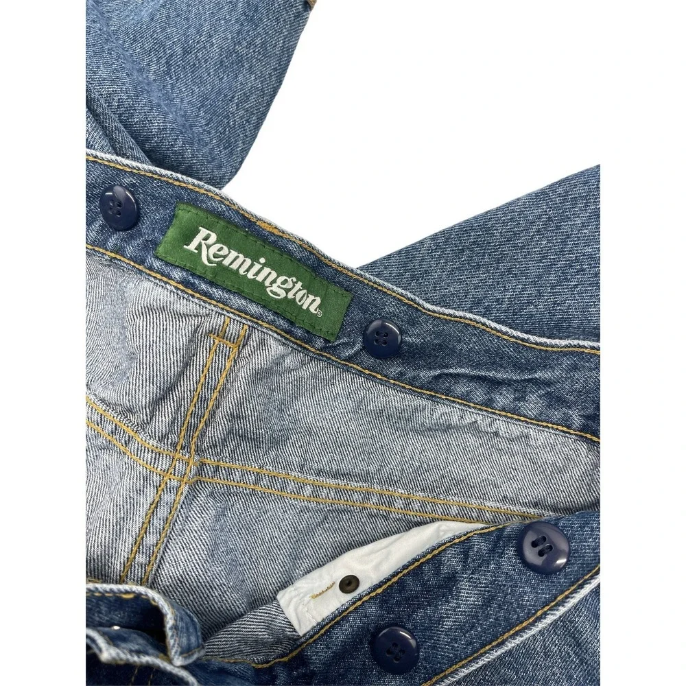 Remington Mens 38/33 Blue W/ Brown‎ Patch For Durability Out Door Workwear Jeans